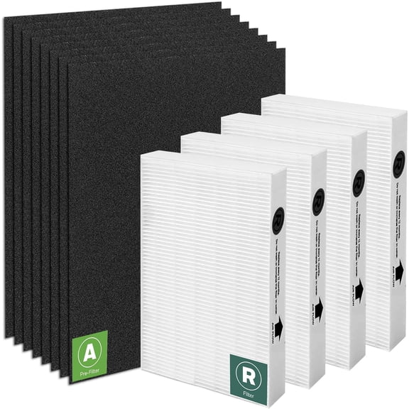 HPA200 Replacement Filters for Honeywell Air Purifier HPA200 HRF-ARVP200 Series,Compatible with HPA200, HPA201, HA202, HPA204, HPA250,HPA5200,4 True HEPA R Filter 8 Activated Carbon Pre-Filter A