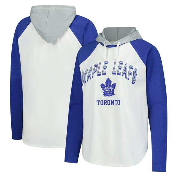 Women's-G-III 4Her by Carl Banks White Toronto Maple Leafs VIP Raglan Long Sleeve Hoodie T-Shirt
