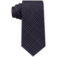 thumbnail image 1 of Kenneth Cole Mens Grid Self-tied Necktie, Black, One Size, 1 of 1