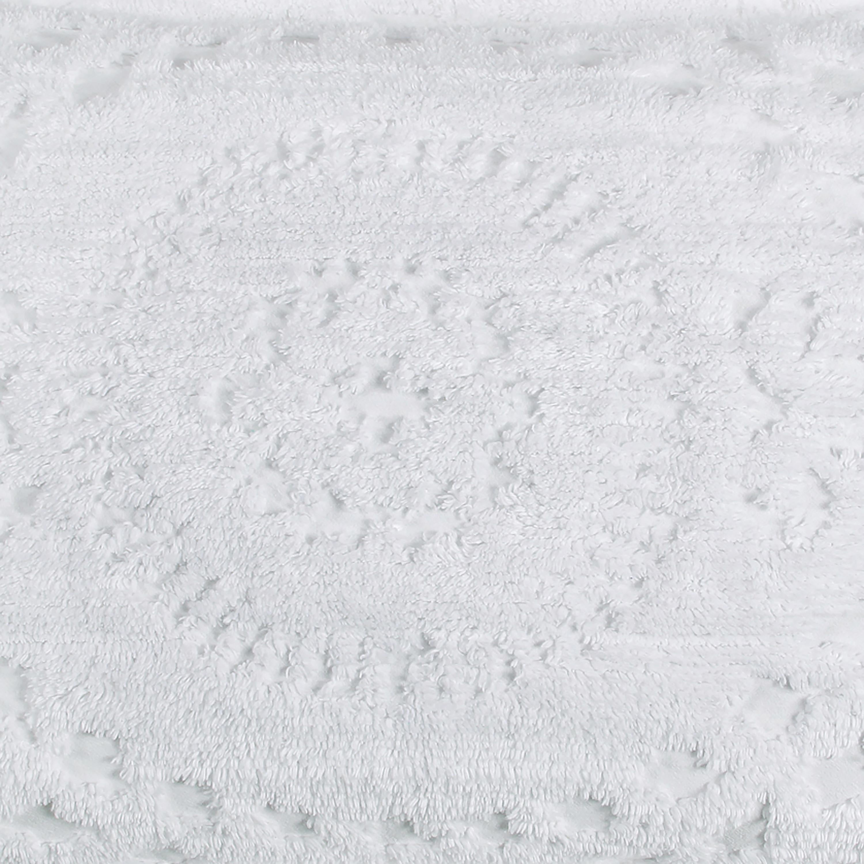 Better Trends 3 Piece Full/Double Bedspread Set 100% Cotton Chenille Tufted Medallion Pattern Soft & Luxurious Feel, Perfect for Gifting and All Seasons, Machine Washable (White) Rio Collection
