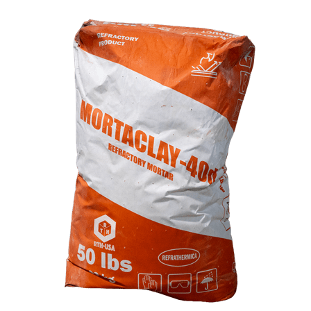 RTH-USA MORTACLAY-40d Fireclay Refractory Mortar – 50 lb Bag – High Plasticity, Fire-Resistant Masonry Mix for Kilns, Fireplaces, Furnaces – Ready-to-Mix Dry Blend