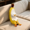 thumbnail image 3 of Cute Banana Duck Plush Toy, Soft Stuffed Animal Doll, Funny Cartoon Fruit Plushie, Adorable Pillow for Kids and Adults, Home Decor Gift, 23.6 Inches, 3 of 5
