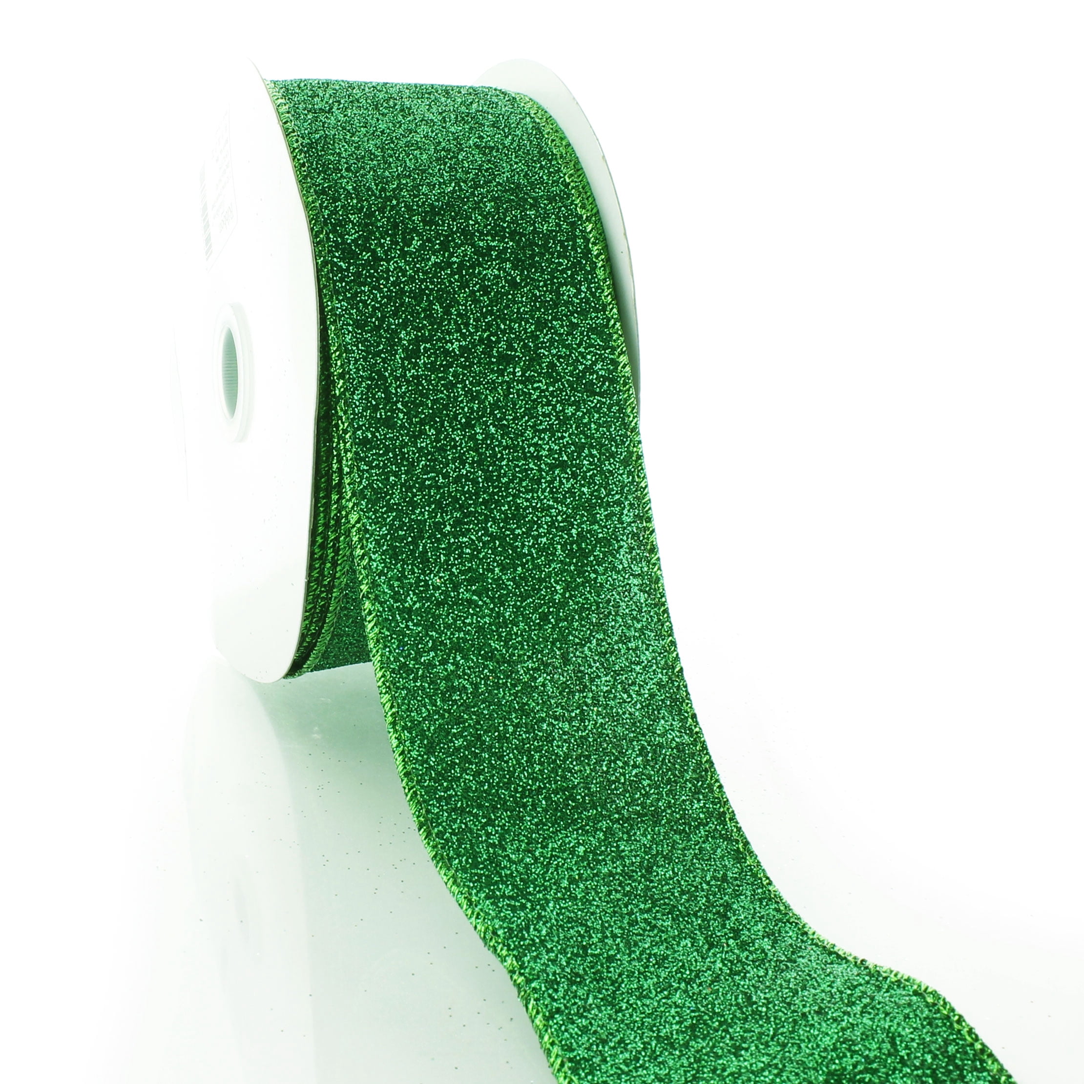 Ribbon Traditions 2 1/2" Wired Glitter Ribbon Emerald - 25 Yards
