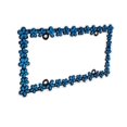 thumbnail image 4 of Creathome 3D Shining Daisy Wrenth License Plate Frame from Pure Zinc Alloy Metal Perfect Plate Holder,Matt Black with Blue Glitter, 4 of 9