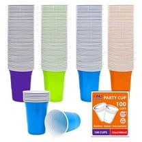 TG TRIGOLD Plastic Party Cups,Assorted Color,16oz,100count