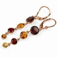 thumbnail image 3 of Galaxy Gold 14k Rose Gold Chandelier Earrings with Garnets and Citrines, 3 of 4
