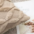 thumbnail image 2 of Pack of 2 Faux Wool Throw Pillow Covers 18x18 Inches Soft Couch Cushion Cover with Velvet Decorative Cushion Cover for Living Room, Bedroom,Car,Office (Taupe), 2 of 15