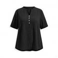 thumbnail image 4 of GigrtiJin Plus Size T Shirts for Womens Summer Short Sleeve Tees Loose Casual Solid Color Pull On V Neck Basic T Shirts XL-5XL, 4 of 5