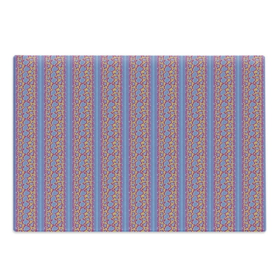 Snakeskin Print Cutting Board, Wild Reptilian Skin Rhythmic Illustration, Decorative Tempered Glass Cutting and Serving Board, in 3 Sizes, by Ambesonne