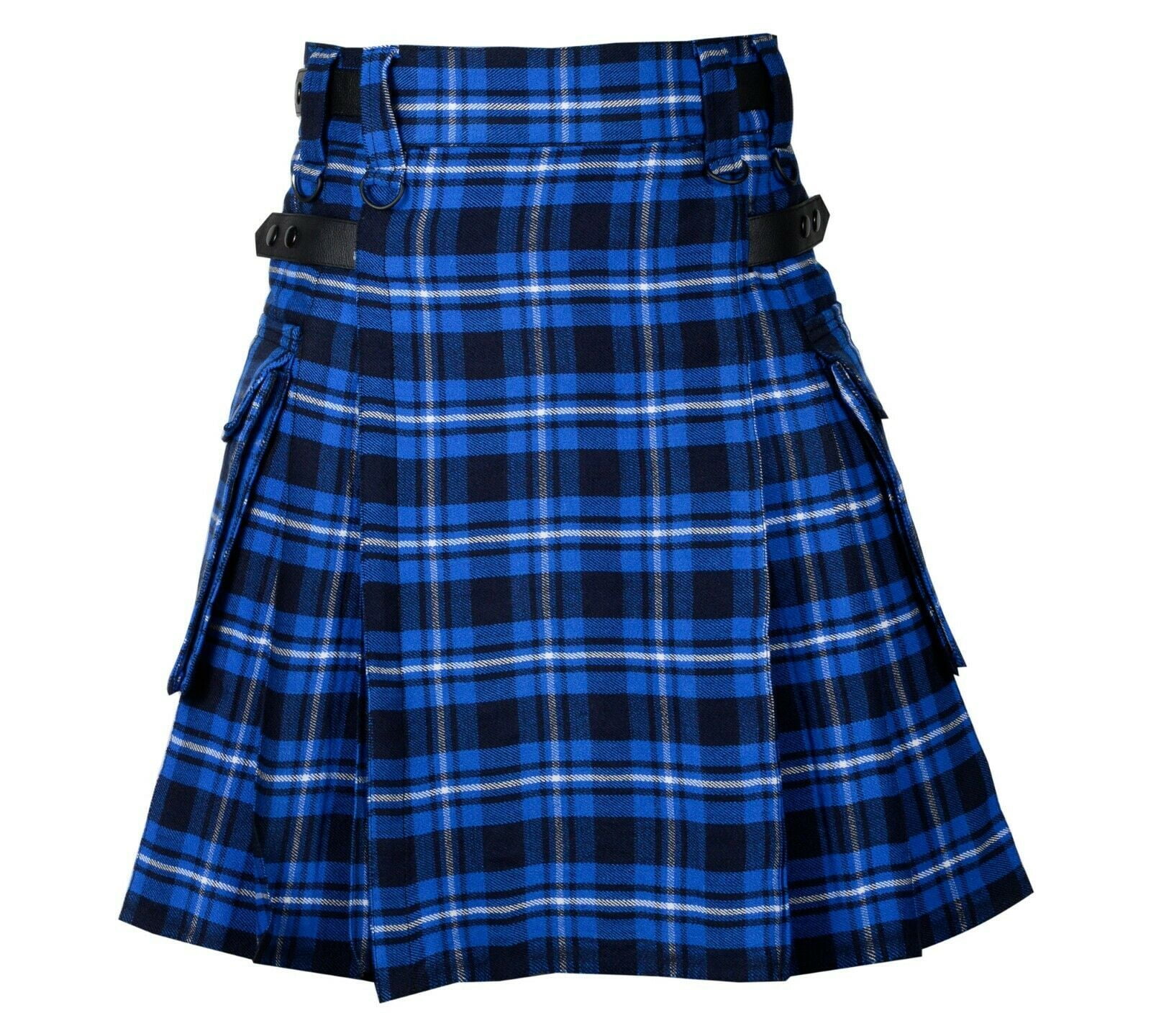 Scottish Kilt 8 Yards 16oz Ramsay Blue Tartan Acrylic wool Kilts with