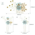 thumbnail image 4 of Bridal Hair Combs, 5PCS Wedding Hair Comb Set Crystal Flower Hair Clips Bride Bridesmaid Hair Sides Comb Rhinestone Barrettes, Pearl Flower Hair Pins Hair Accessories for Women Girls (Light Blue), 4 of 4