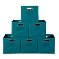 thumbnail image 2 of Niche Set of 6 Cubo Foldable Fabric Bins- Teal, 2 of 3