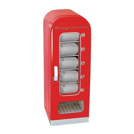 Frigidaire 0.6 cu. ft. Can Dispenser & Beverage Mini Personal Vending machine Fridge Cooler (EFMIS045) - Red, New, 20 inch Width