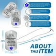 thumbnail image 4 of Medical Alert Dog Tags Necklace for Men - Customizable Laser Engraved 18 Lines, Stainless Steel Beaded 27” Chain with Emergency Medical Card & Personal Health Record Access, 4 of 8