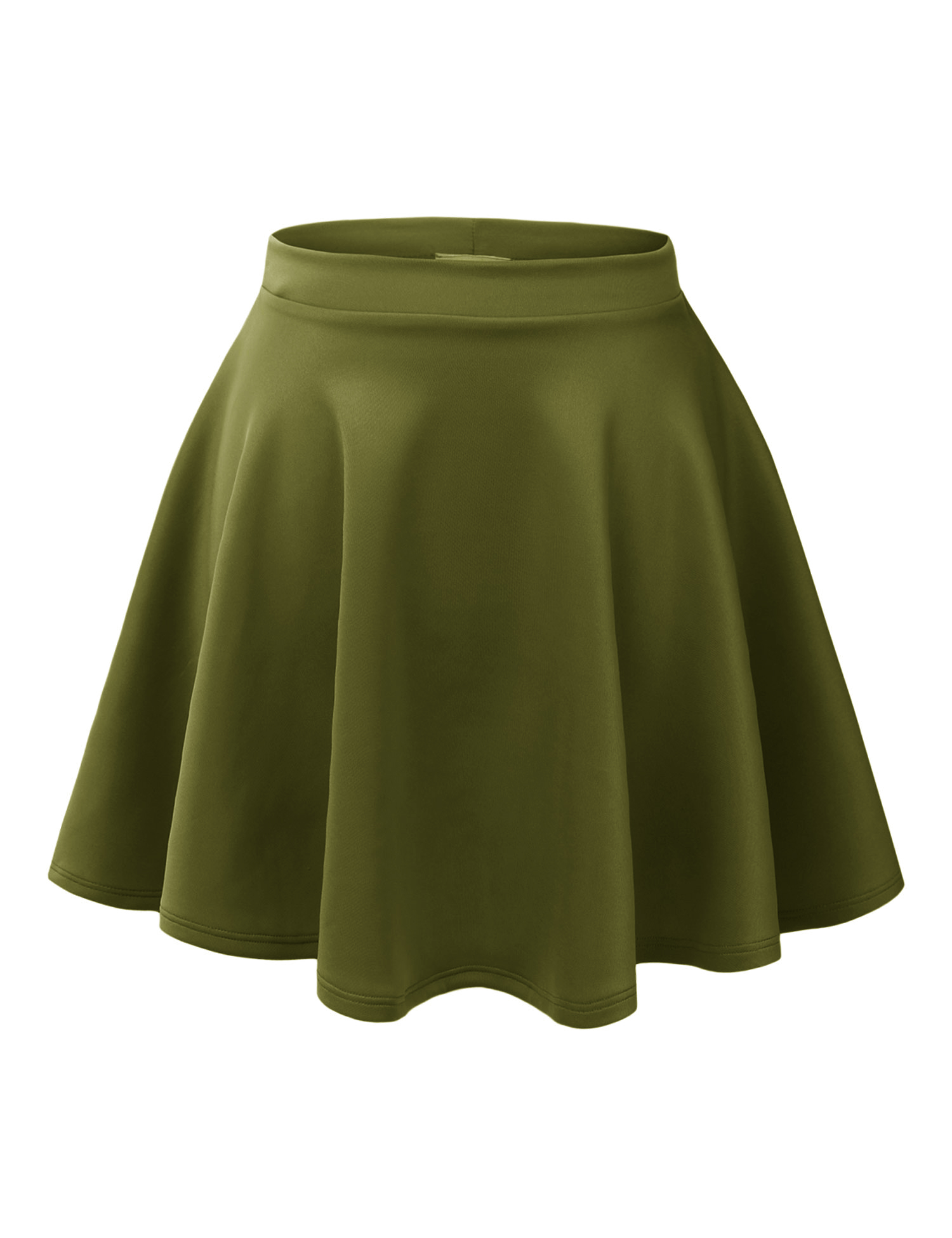 A.S Made in USA Womens Basic Versatile Stretchy Flared Skater Skirt