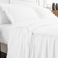 thumbnail image 5 of 4 Piece Long Ruffle Sheet Set, 30" Inch Long Ruffle On Corner Of The Flat Sheet, 12 Inch Deep Pocket, 100% Egyptian Cotton, 800 TC, Full Size, Solid White, 5 of 9