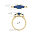 thumbnail image 5 of Pear and Princess Cut Natural Sapphire Gemstone Ring in 14K Yellow Gold (Size: 4.5), 5 of 6
