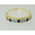 thumbnail image 6 of LBG 18k Yellow Gold Natural Sapphire and Blue Topaz Womens Band Ring - Sizes 4 to 12 Available, 6 of 6