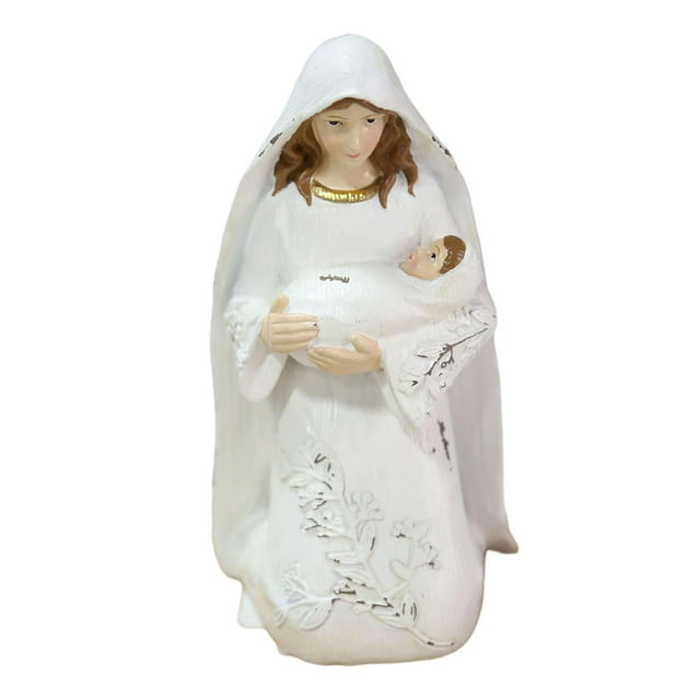 Estatua de y de inocencia, escultura navideña de Madre María, bebé Jesús, artesanía de víspera, colección de decoració Sunnimix Estatua de la Virgen y el Niño