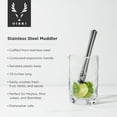 thumbnail image 3 of Viski Stainless Steel Muddler for Cocktails, Herbs, Fruits, Spices Home Bar, 3 of 8