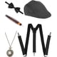 thumbnail image 1 of 5 piezas de los años 20 para hombres Gatsby Gangster Costume Accessories Set 30s Manhattan Gangster Beret Y-back Suspender. Afortunado Sencillez, 1 of 5