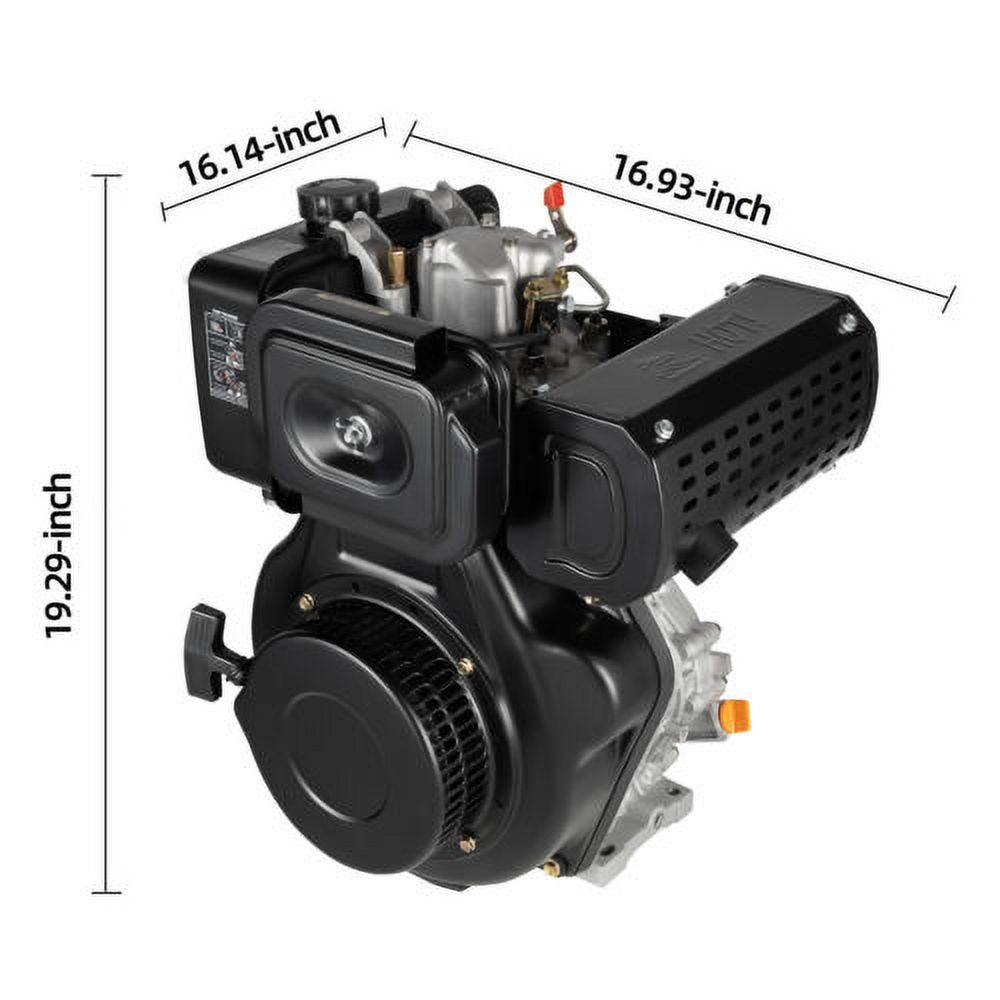 10HP 4 Stroke Diesel Engine Heavy-Duty Single Cylinder 1" Shaft 418CC Air-Cooled