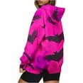thumbnail image 7 of LYEAA Halloween Hoodies for Women Long Sleeve Plus Size Hooded Neck Regular Ribbed Cuff Casual Wear Bats Holiday Clothes Pink 4XL, 7 of 7