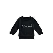 hirigin Casual Sweatshirt Letter Print Long Sleeve Round Neck Pullover