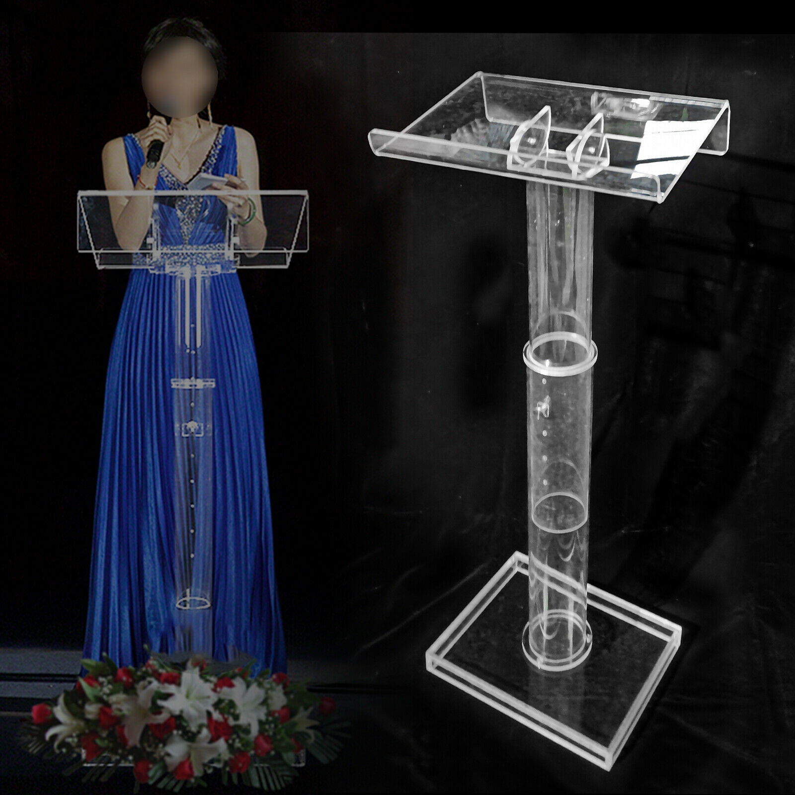 Height 80130cm Adjustable Pulpit Acrylic Podium Clear Lectern Pulpit