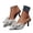 White, variant on Women's Elegant Polka Dot Bow Mule Heels Summer Satin Pointed Toe Kitten Heel Slides for Casual Dressy Wear Black 5.5