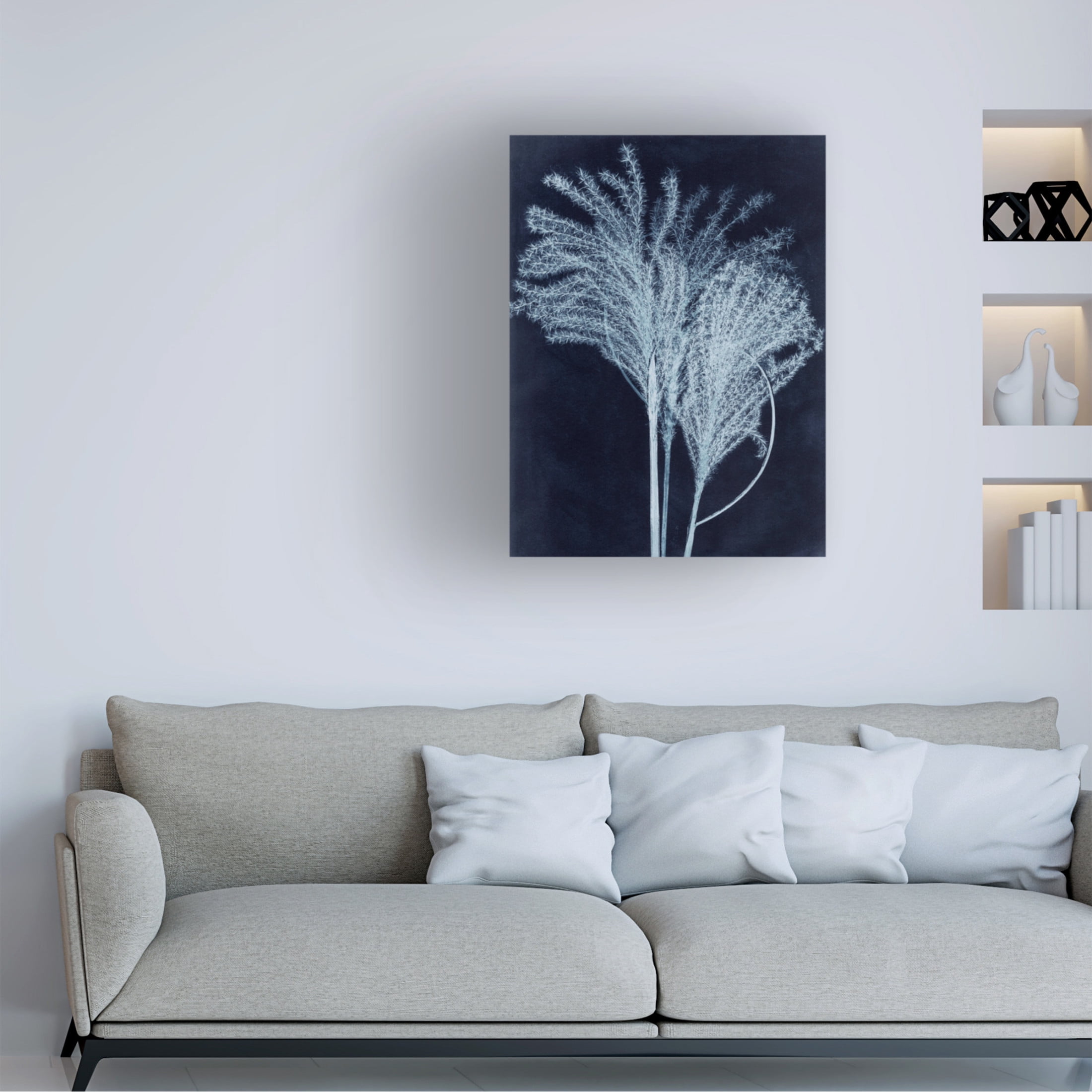 Canvas Wall Art - Pernille Folcarelli 'Silvergrass Midnight Blue' Wall Art for Living Room, Bedroom, or Office Décor by Trademark Fine Art - 24 x 32 Inches