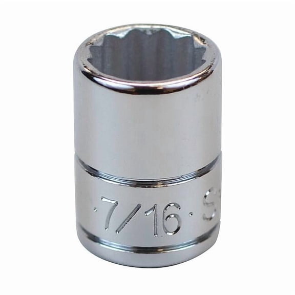 Sk Professional Tools Socket, Steel, Chrome, 7/16 in 43914