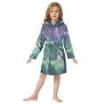 thumbnail image 6 of FORMRS Niños Bathrobe Unisex Hooded Robe Soft Plush Pajamas Sleepwear, Size 10-12T, Moonlight Forest, 6 of 7