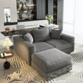 thumbnail image 4 of 82.7 Cloud Couch, Sectional Couches for Living Room, Modern Gray Upholstered Sofa with Deep Seats, Soft Pillows and 1 Ottoman, Convertible Lounge Chair, 4 of 12
