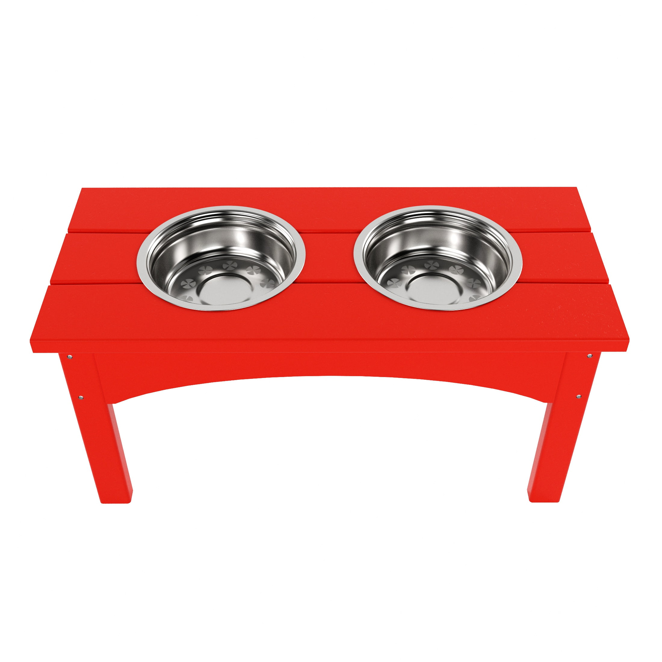WestinTrends Elevated Modern Pet Stand Feeder for Cats & Dogs Puppy, Removable stainless steel bowls, UV and Weather Resistant