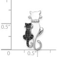 thumbnail image 5 of 14K White Gold Black And Accent Diamond Cats Chain Slide Made In India pm4114-bk-008-wa, 5 of 6