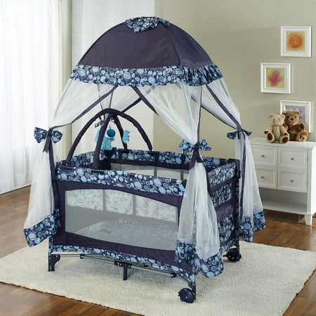 Big Oshi Portable Playard Deluxe Bundle - Nursery Center With Canopy Net Topper - Medium Size - Lightweight, Compact Design, Includes Carry Bag - Perfect for Indoor or Outdoor Backyard Use, (Best Triple Play Bundles)