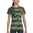 thumbnail image 4 of Honeii Jungle Green Camo USA Flag Print Kids Boy T-Shirt,Breathable Round Neck Tee,Stylish Summer Tee for Boys, for Outdoor Activities and Casual Wear, 4 of 7
