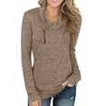 thumbnail image 2 of Haut à Manches Longues en Polyester pour Femmes Pull Ajusté avec Fermeture Éclair pour Automne Hiver, 2 of 5