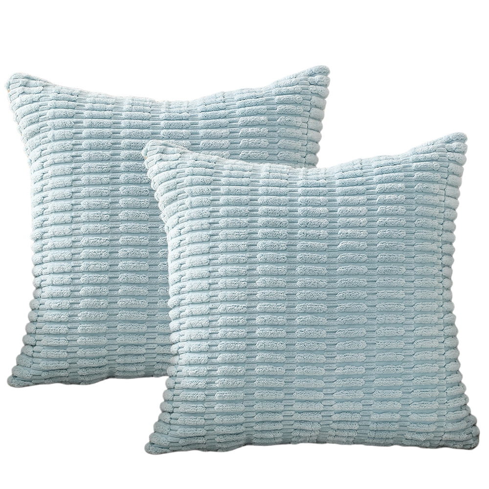 Pack of 2 Decorative Couch Pillow Covers Corduroy Pillow Cases Square
