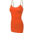 thumbnail image 2 of XT1002L Adjustable Spaghetti Strap Basic Long Cami Tunic Tank Top Plus Size Orange 3XL, 2 of 5