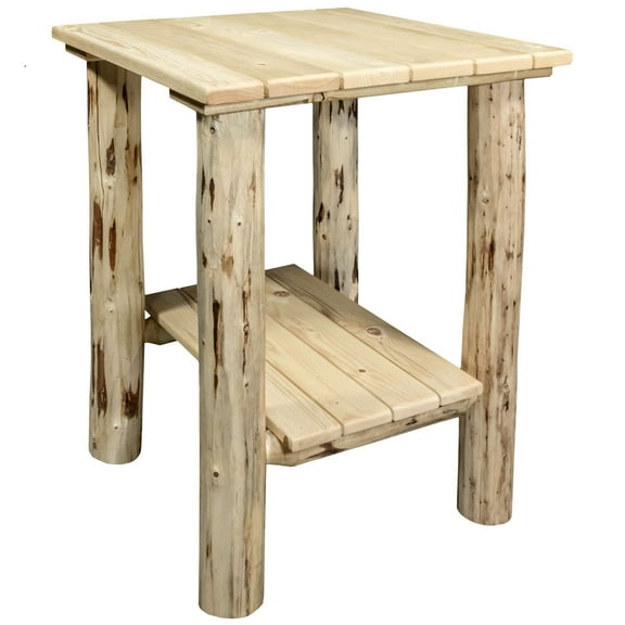 Montana Collection Exterior End Table, Clear Exterior Finish