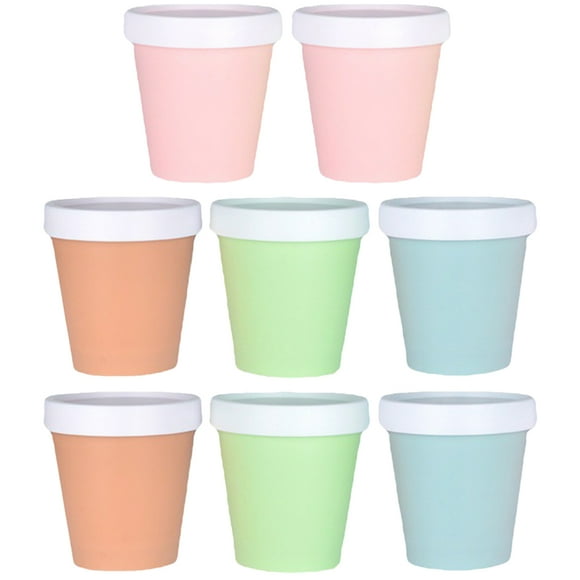 KAKOWELY 8 vasos para helado con tapa, vasos para sopa, recipientes para helado, frascos de 200 ml
