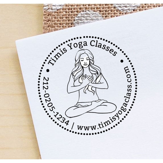 Meditation Custom Rubber Stamps Personalized Self Ink Round Yoga Stamp Gift Idea