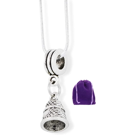 Thimble Sewing Charm Snake Chain Necklace
