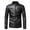 Black, variant on Herrnalise Men's Fashion Casual Warm Thickened Leather Long Jacket Long Sleeve Lapel Pocket Zipper Slim Top Coat Black