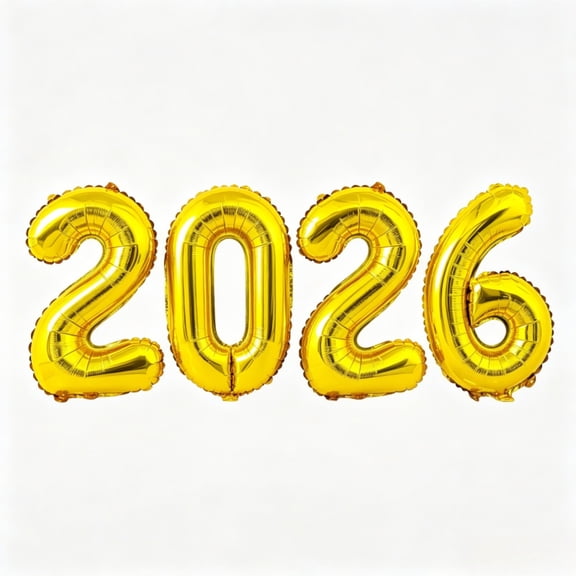 2026 Balloons Foil Gold Numbers for Decorating New Year's Parties 16 Inch