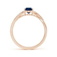 thumbnail image 2 of ANGARA Natural 0.85 Ct. Blue Sapphire with Diamond Infinity Ring in 14K Rose Gold for Women (Ring Size: 3), 2 of 12