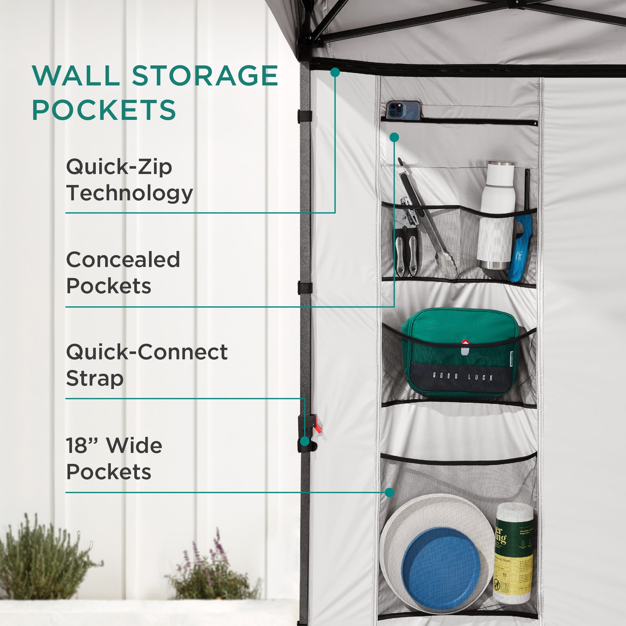Best Choice Products 10x10ft Easy Setup Pop Up Canopy, Portable Tent w/ Side Wall, 1-Button Push, Case - White