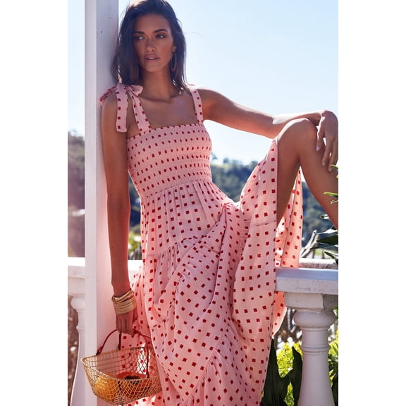Summer Women's Sleeveless Printed Long Spaghetti Strap Dress